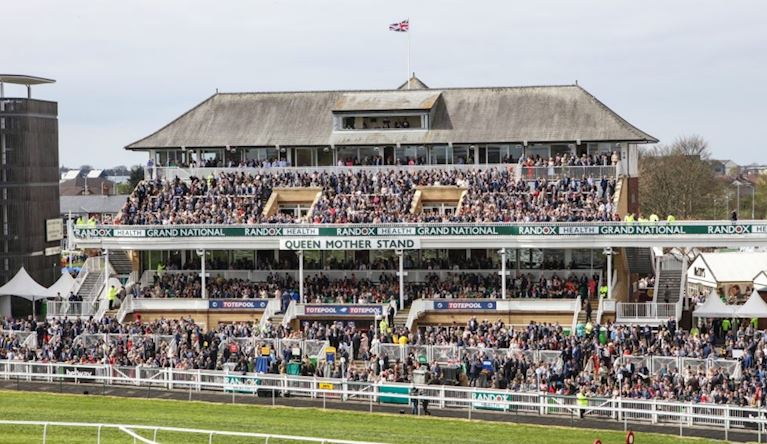 the queen mother stand at aintree racecourse during the grand national festival