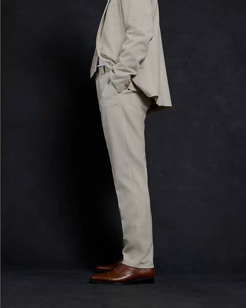 Beige Check Slim Suit Trousers (1).jpg