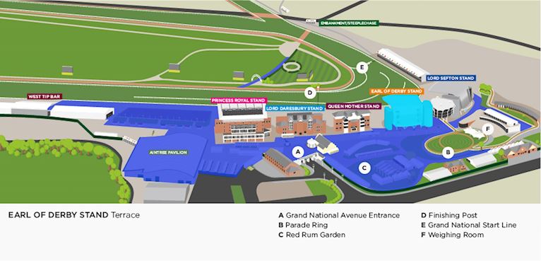 Aintree Racecourse Grand National Map 2015 Sectors Earl Of Derby Terrace