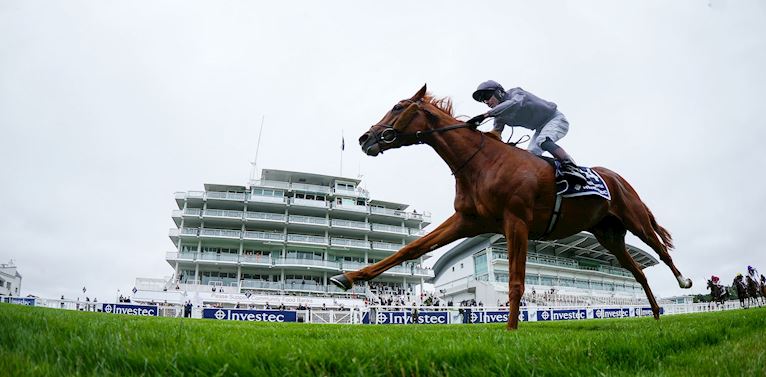 Serpentine out in front on his way to win the 2020 Investec Derby