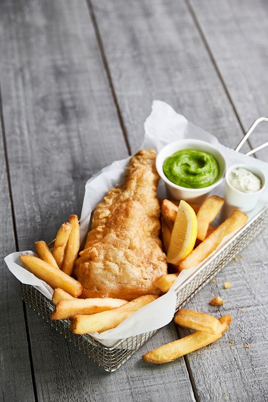 Deep fried Hake In Beer Batter